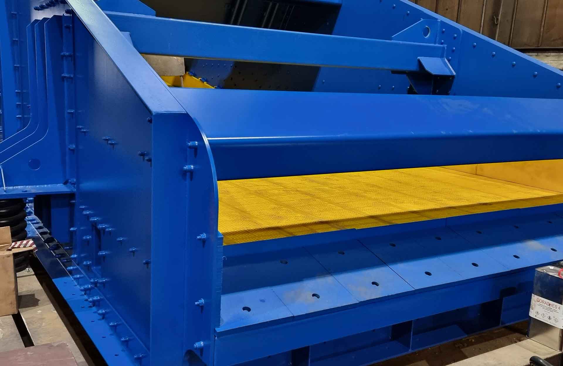Fabricated vibrating screen being finished at the supplier workshop